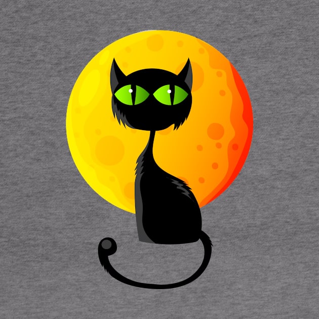 Gift Halloween Black Cat T-Shirts by Officail STORE